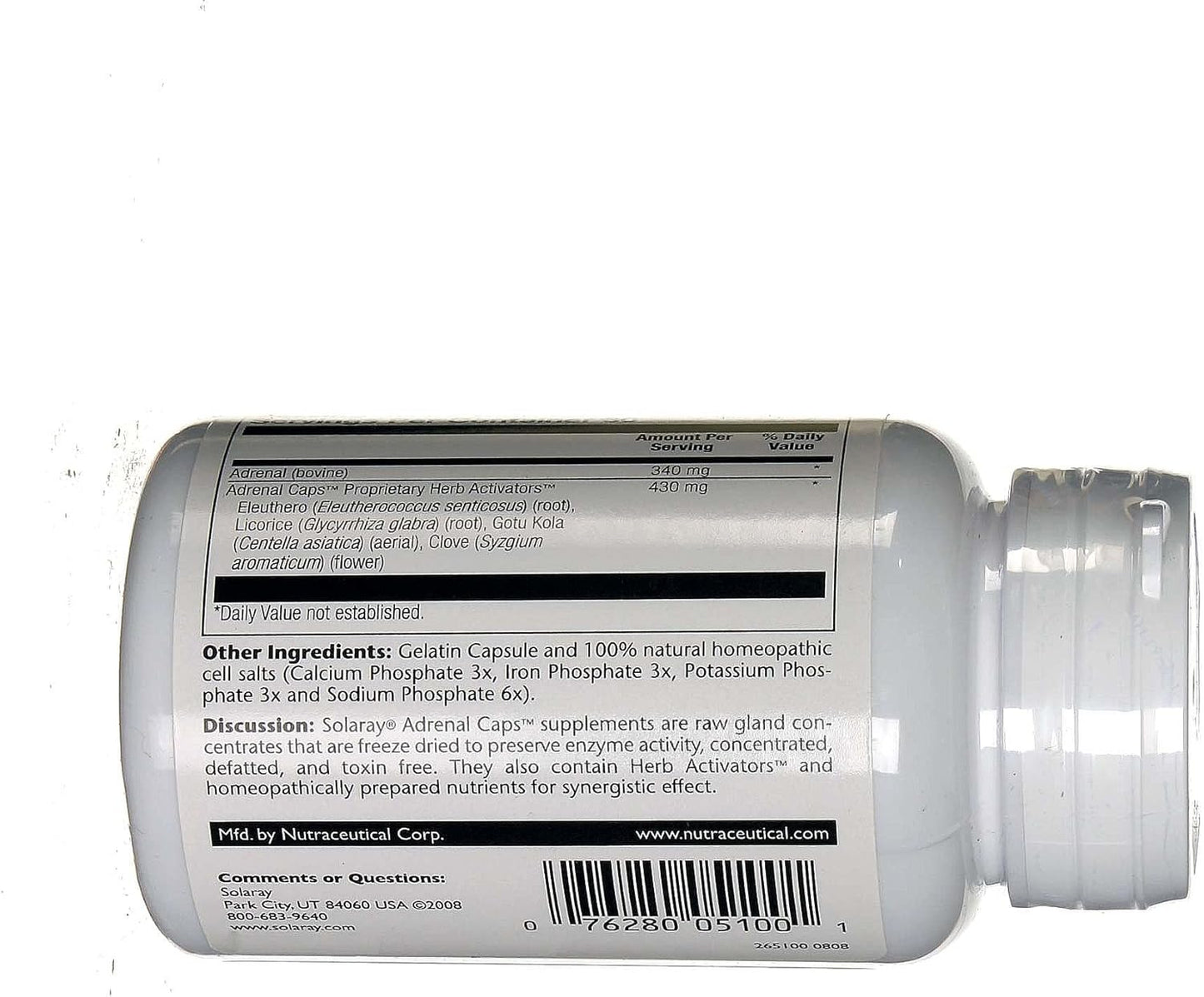 60 Count Solaray Adrenal Capsules for Energy Support and Stress Management