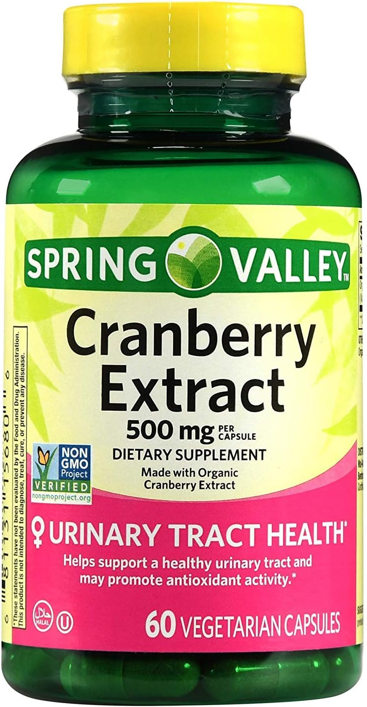 60 Count Spring Valley Cranberry Extract Capsules - 500 mg Strength