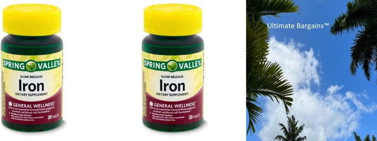 60-Count Spring Valley Slow-Release Iron Dietary Supplement with Vitamin Guide