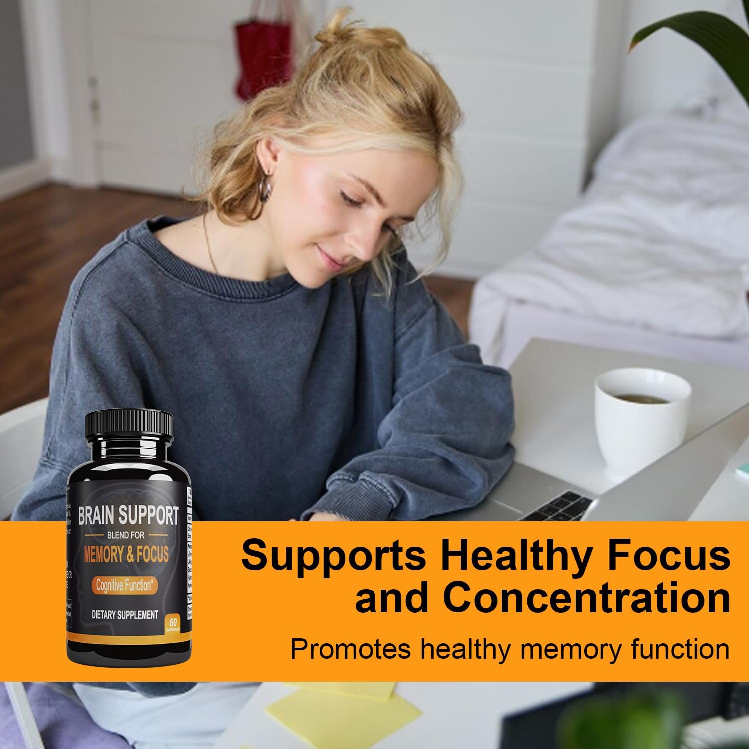 60 Count TLOPPG Brain Premium Nootropic Brain Supplement for Men and Women - Cognitive Support and Focus Booster
