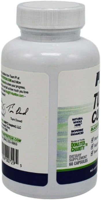 60 Count Turmeric Curcumin Capsules for Joint Support - All-Natural by Performance Inspired Nutrition