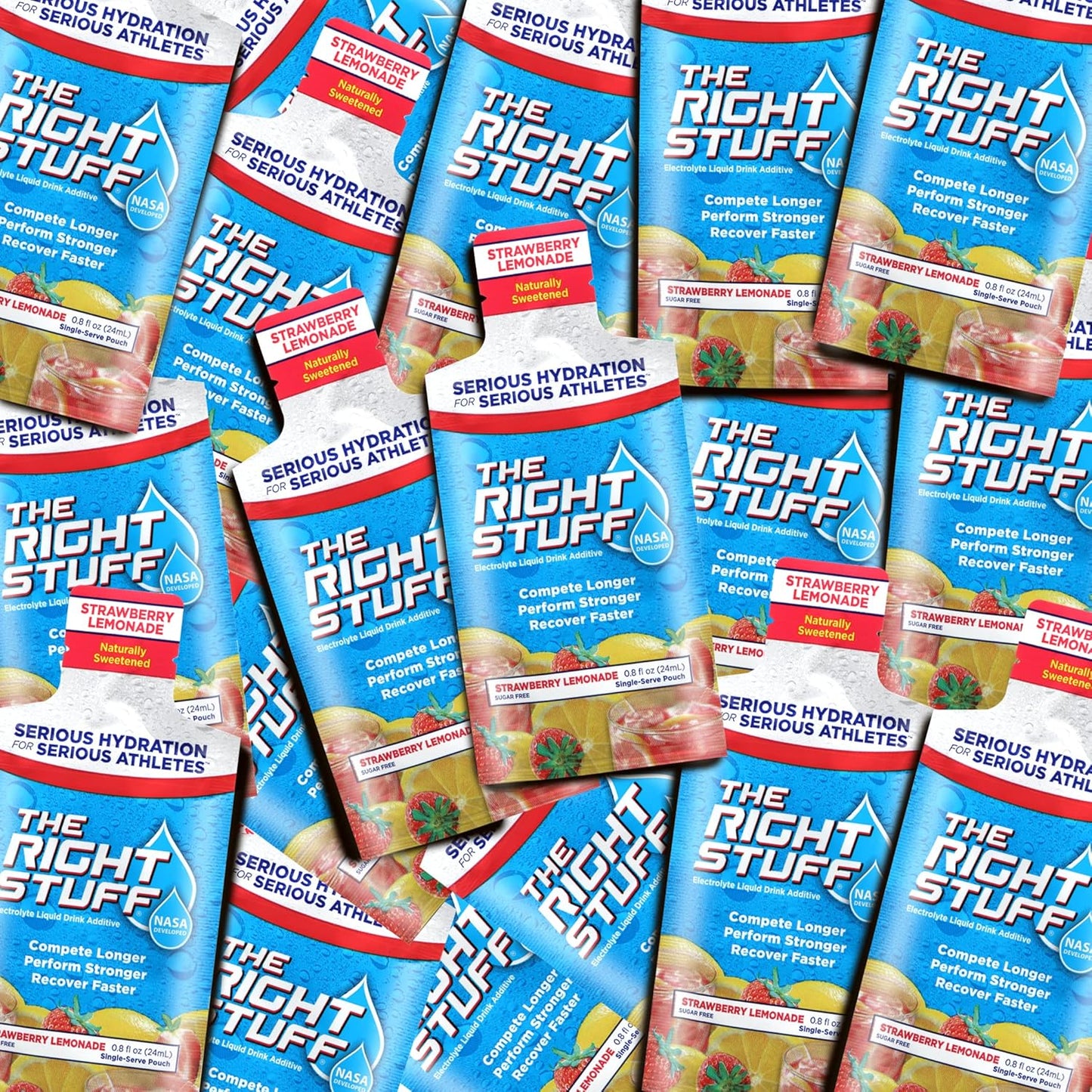 60 Count Variety Pack of The Right Stuff Special Electrolyte Drink Concentrate - Naturally Sweetened in Strawberry Lemonade, Fruit Punch, and Cherry Vanilla Flavors