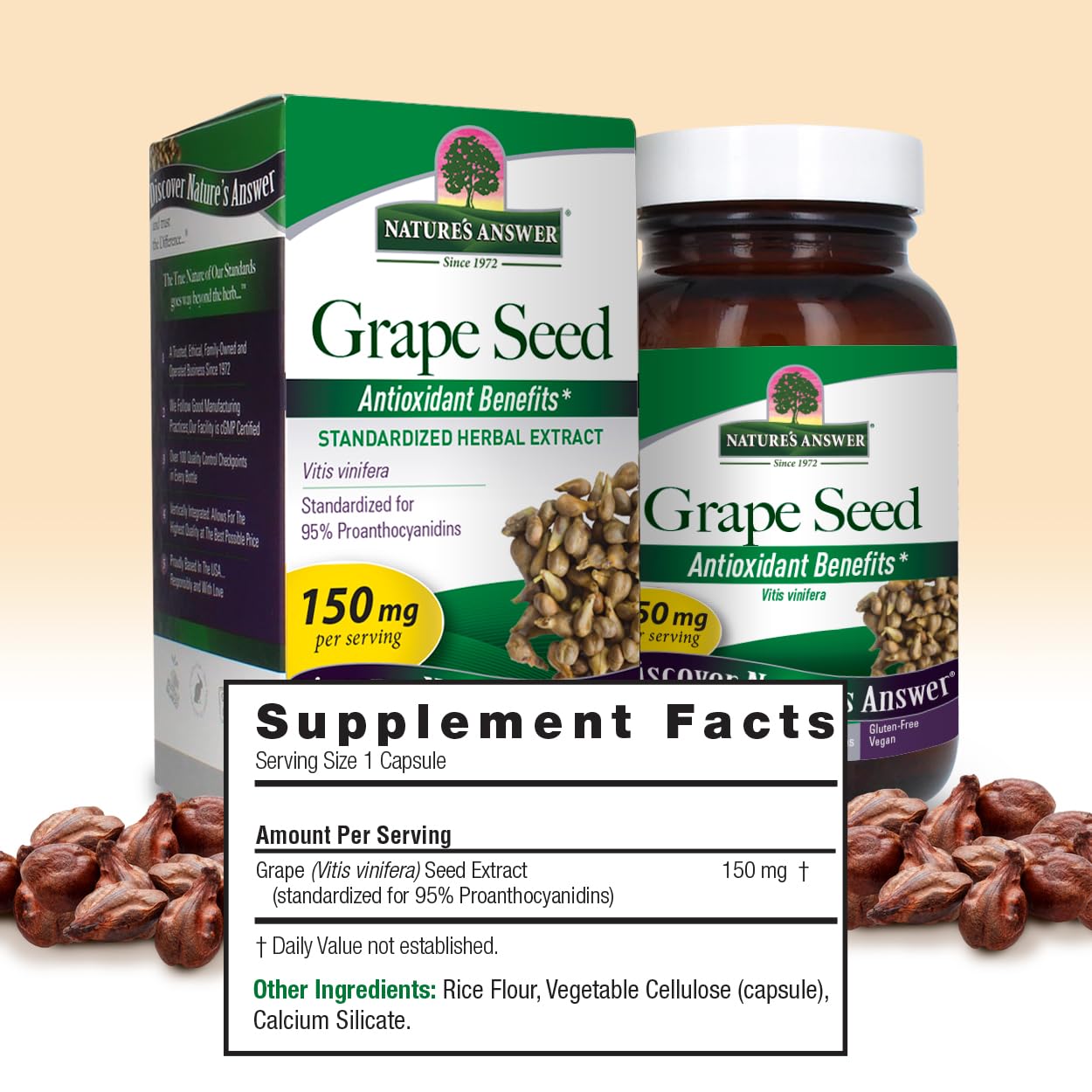 60-Count Vegetarian Capsules with Grape Seed Extract for Immune Support, Antioxidants, Cognitive Function, and Cardiovascular Health
