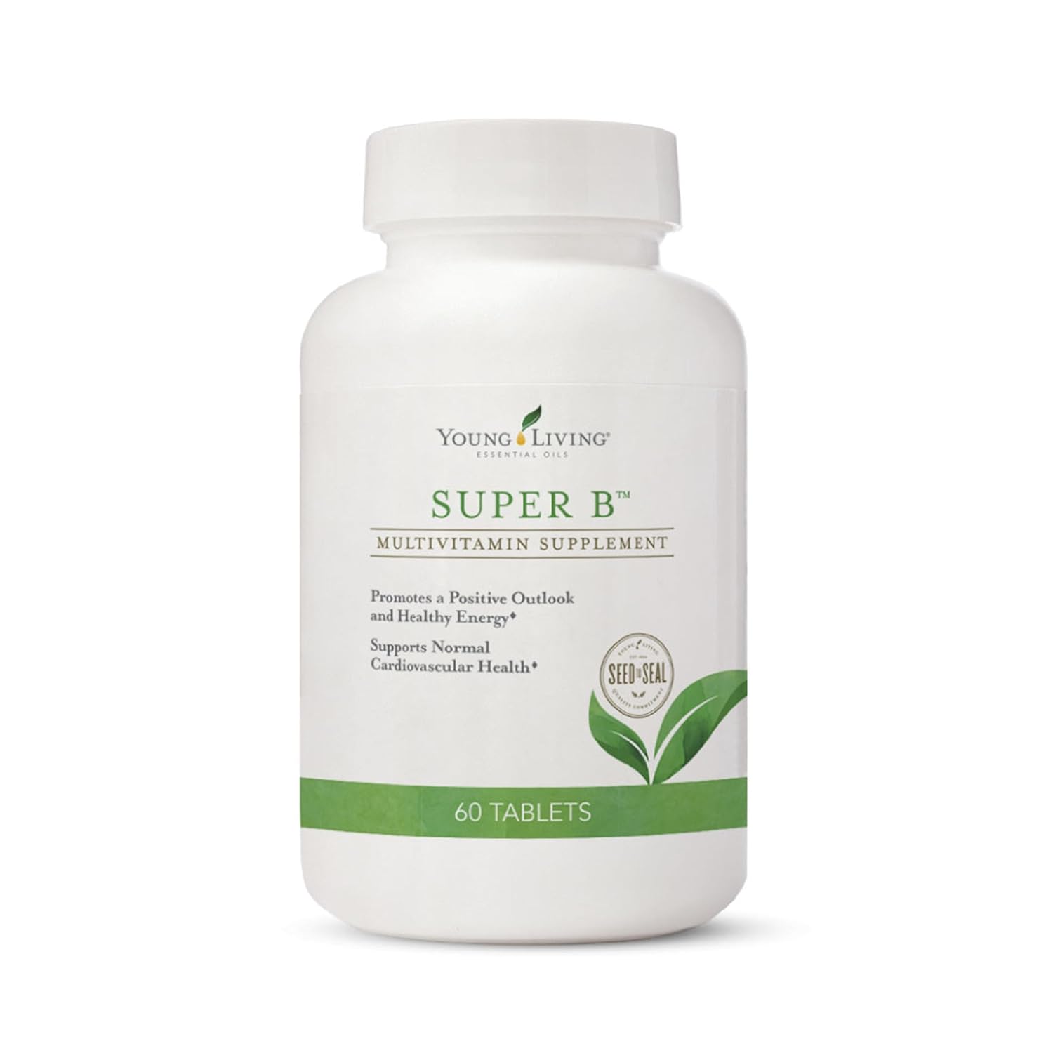 60-Count Young Living Super B Tablets with B Vitamins, Minerals, and Folate for Healthy Energy Levels, Keto-Friendly