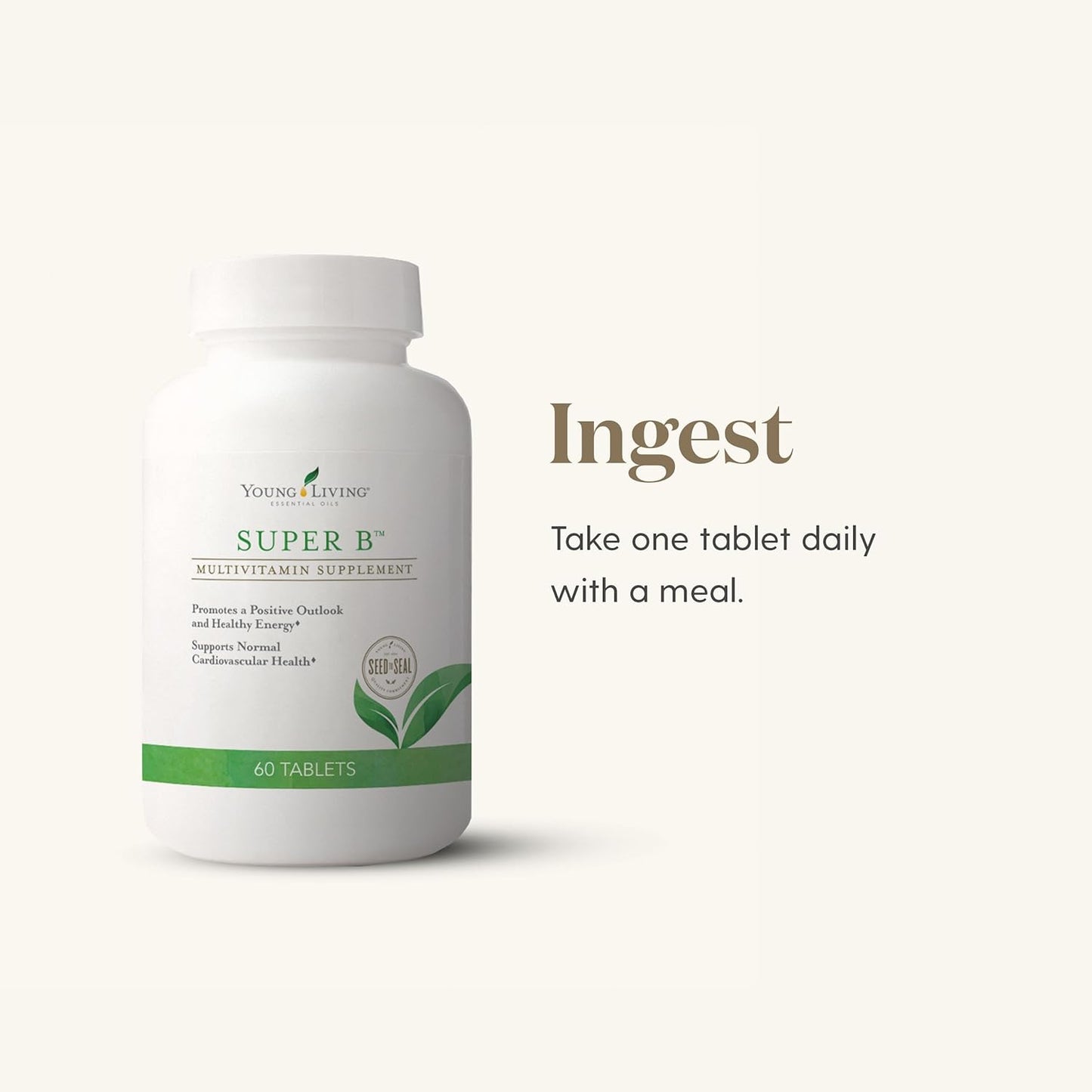 60-Count Young Living Super B Tablets with B Vitamins, Minerals, and Folate for Healthy Energy Levels, Keto-Friendly