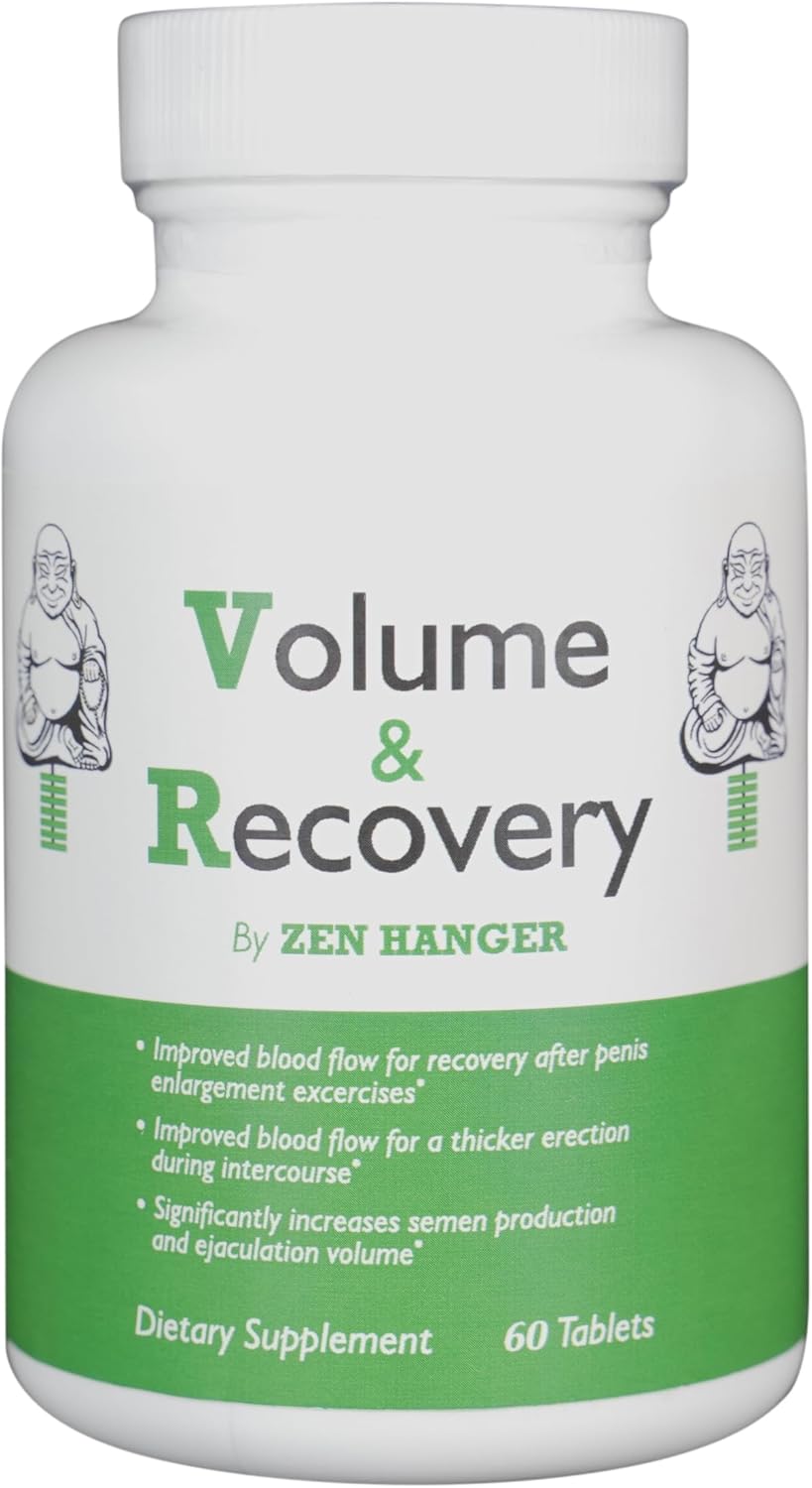 60-Count Zen Hanger Male Enhancement Pills for Permanent Size Increase - Men's Supplement for Recovery & Girth After Enlargement Exercises - Penis Enlargement Pills
