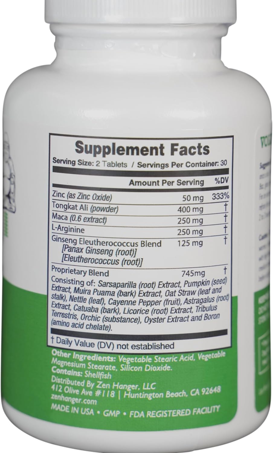 60-Count Zen Hanger Male Enhancement Pills for Permanent Size Increase - Men's Supplement for Recovery & Girth After Enlargement Exercises - Penis Enlargement Pills