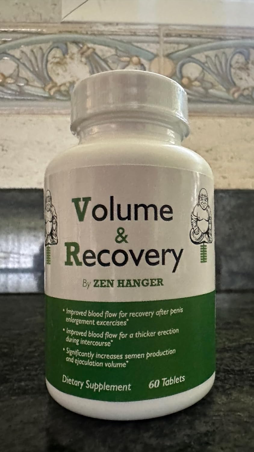 60-Count Zen Hanger Male Enhancement Pills for Permanent Size Increase - Men's Supplement for Recovery & Girth After Enlargement Exercises - Penis Enlargement Pills