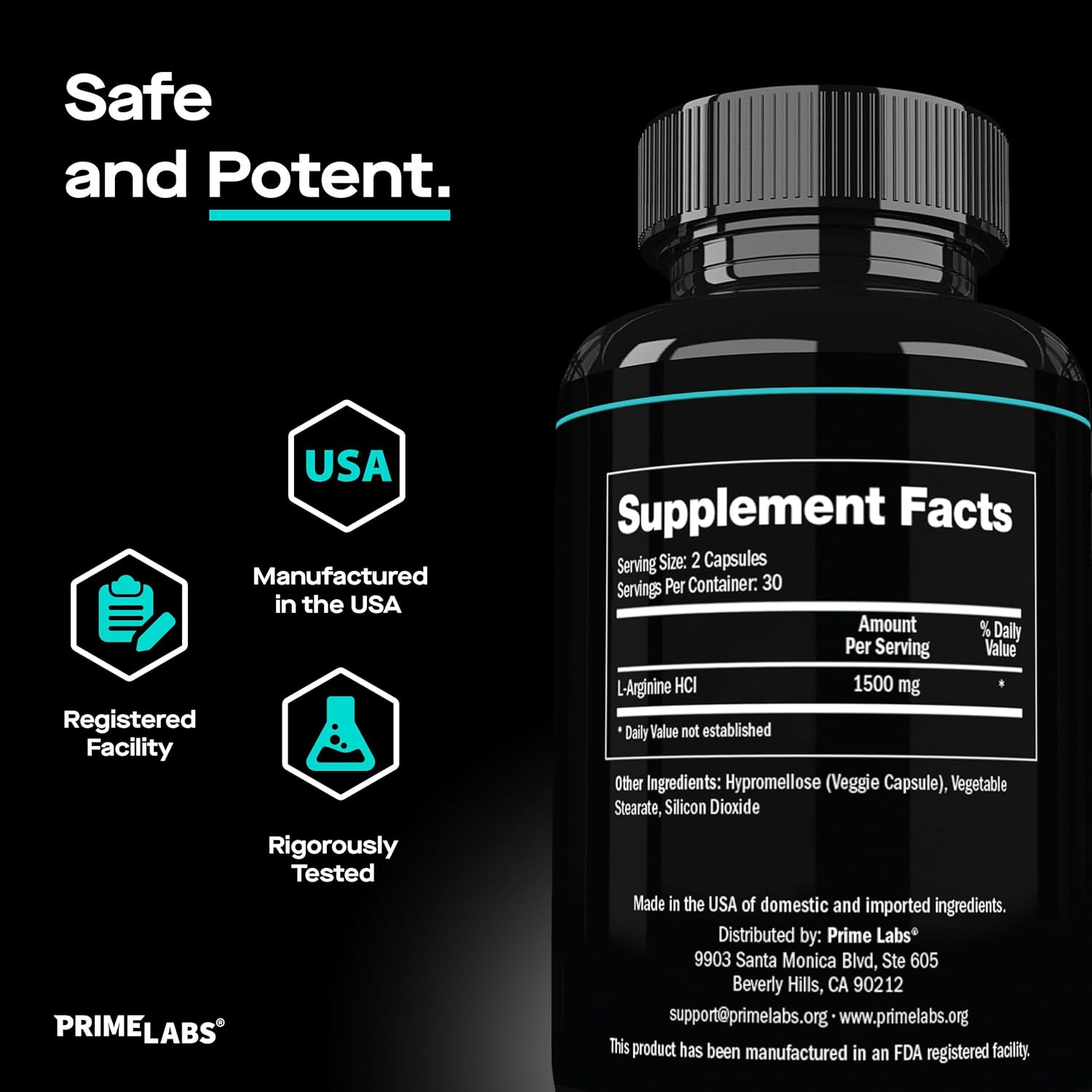 60 ct Prime Labs L Arginine Combined with 180 ct L Glutamine Supplement Pack