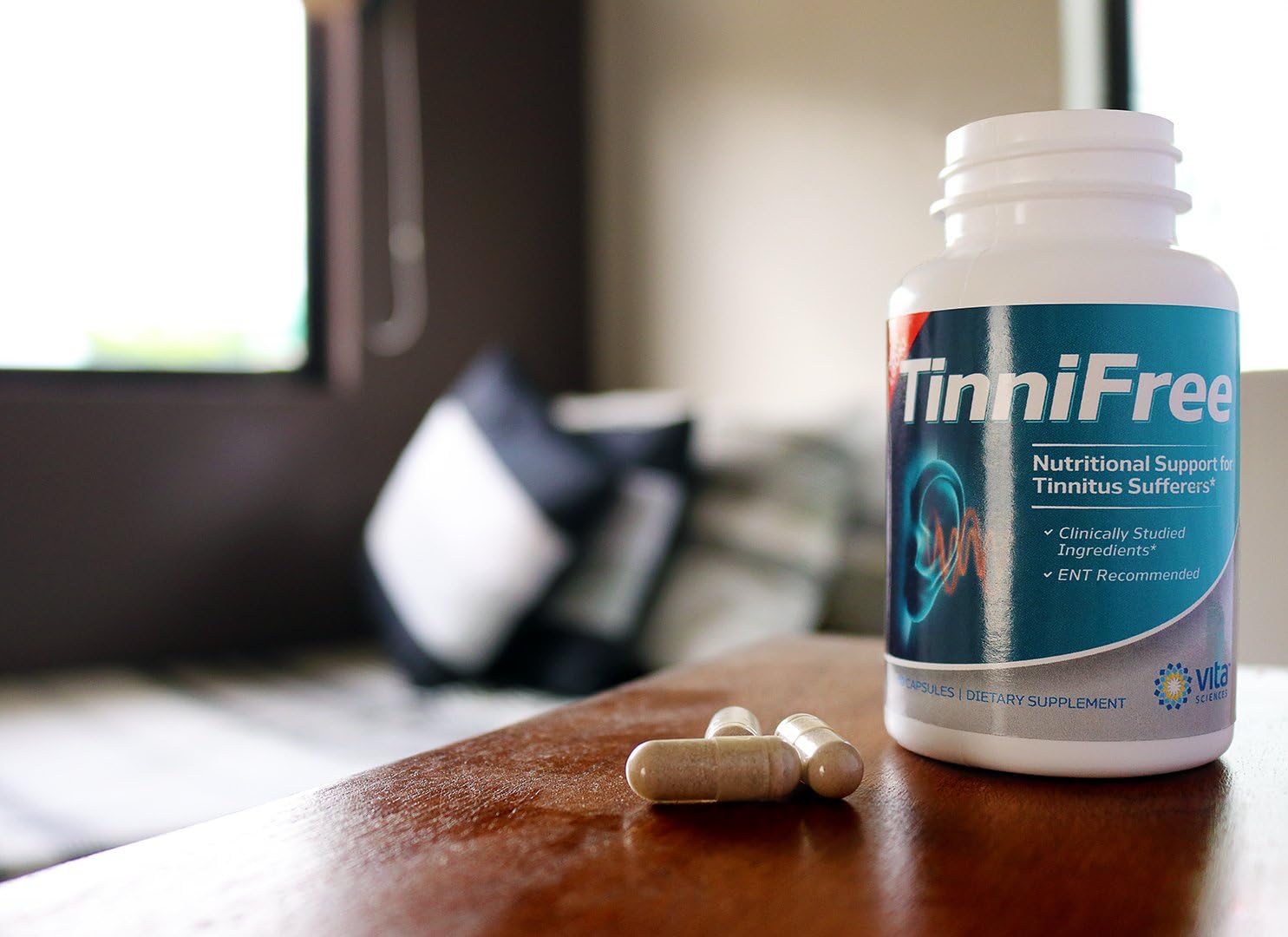 60 ct. Vita Sciences Tinnifree: Clinically Studied Tinnitus Relief Formula for Inner Ear Circulation & Ringing in Ears