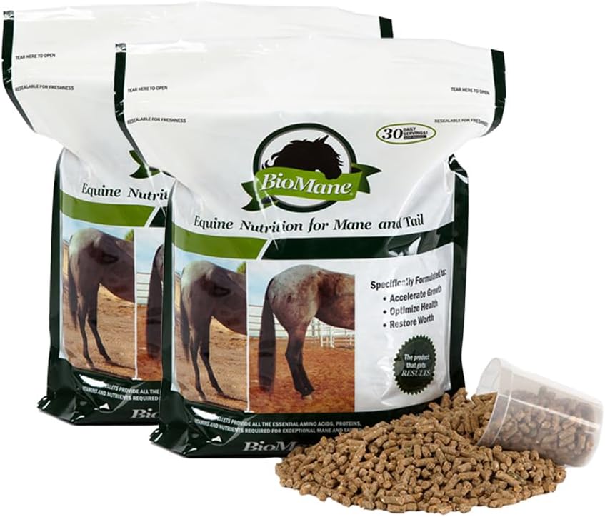 60 Day Supply of BioMane Hair Nutrition Supplement for Horses (Resealable Packaging)