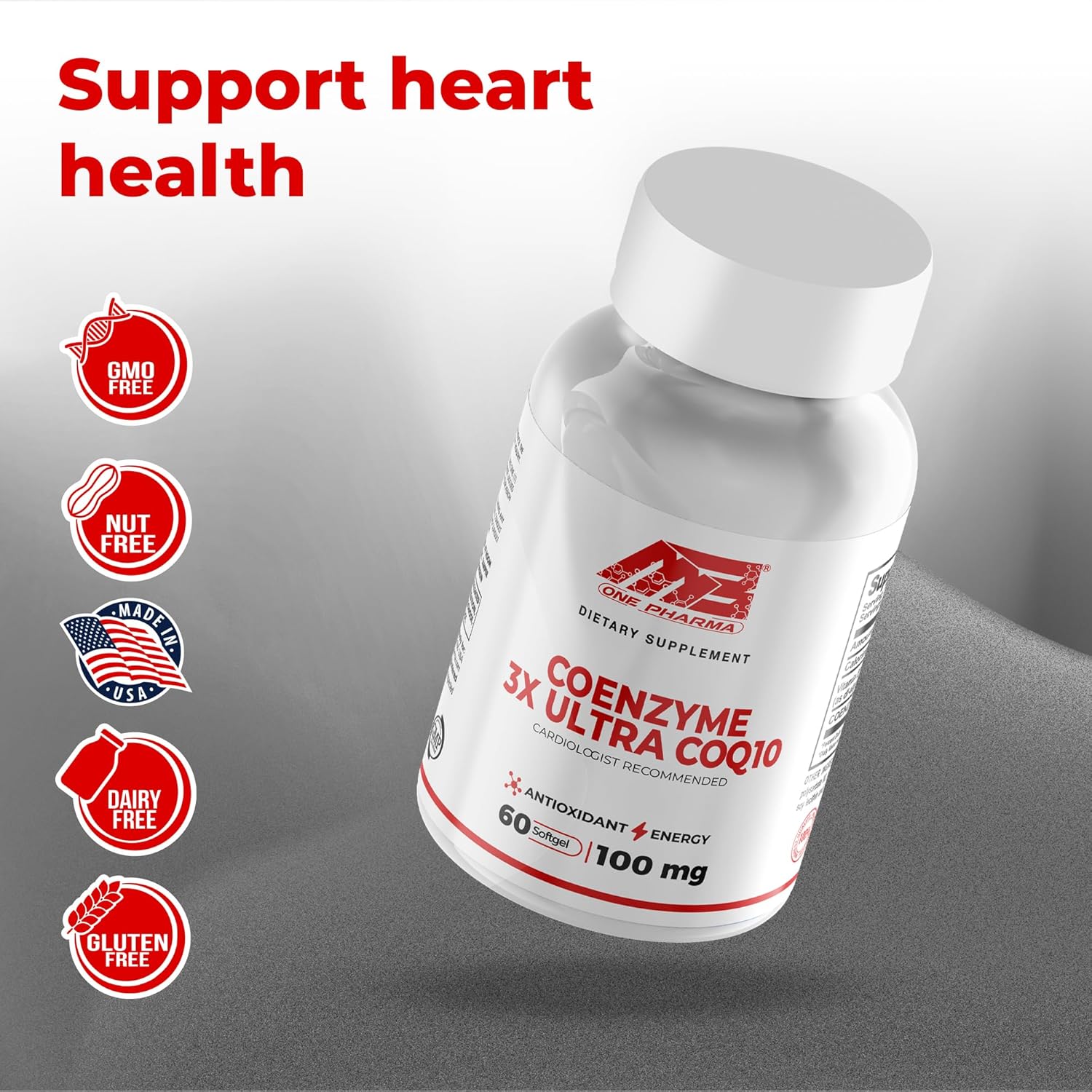 60 Day Supply of MB One Pharma-COQ10 Supplement (100mg) for Superior Antioxidant Defense and Heart Health
