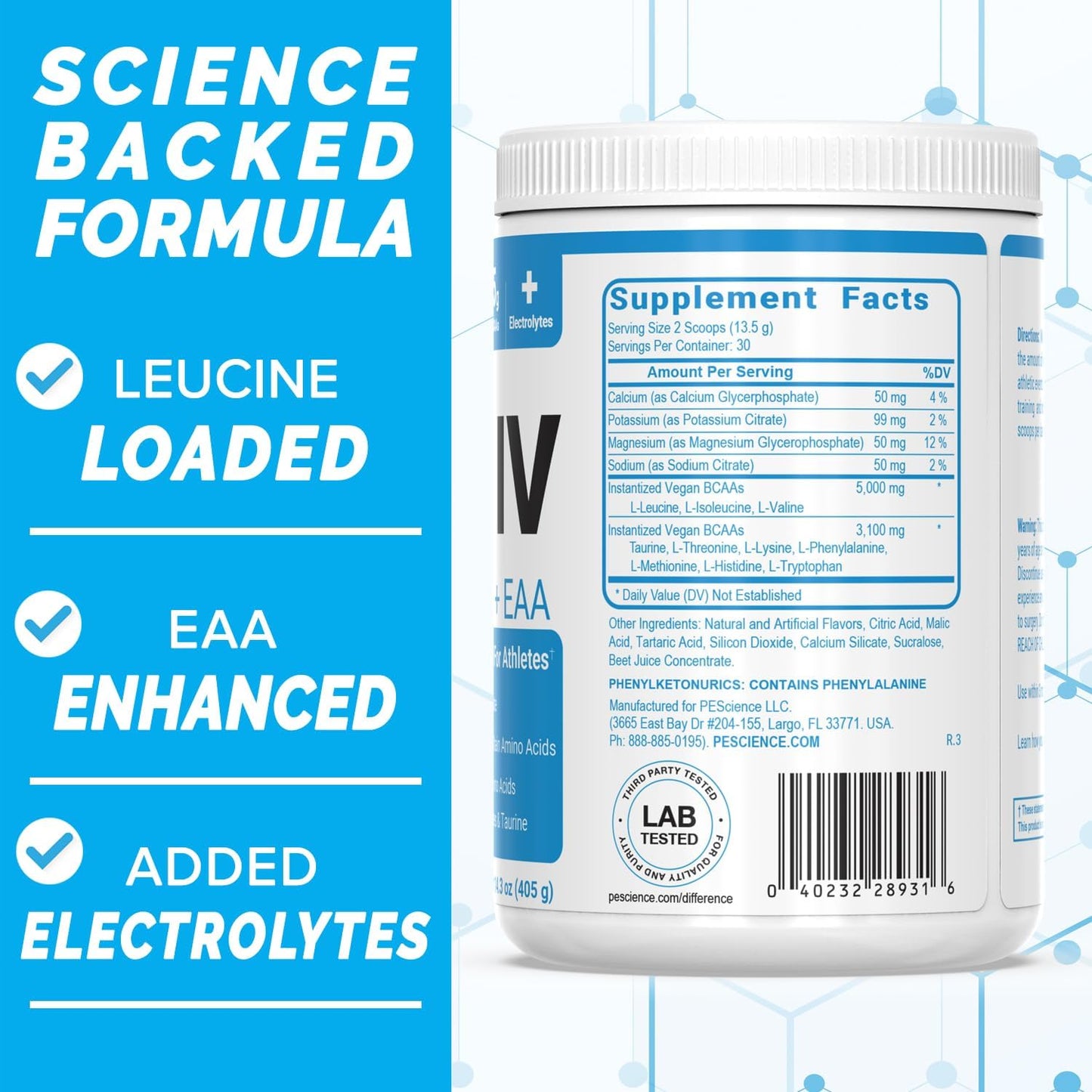 60 Scoop PEScience Amino IV Strawberry Lemonade BCAA EAA Powder w/ Electrolytes