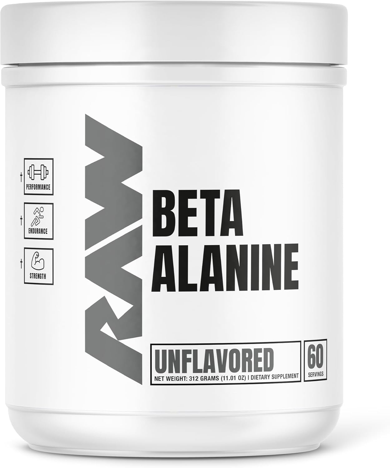 60 Servings of RAW Beta Alanine Powder for Improved Workout Endurance - Unflavored Pre-Workout Supplement for Men & Women - Reduce Muscular Fatigue with Beta Alanine Powder