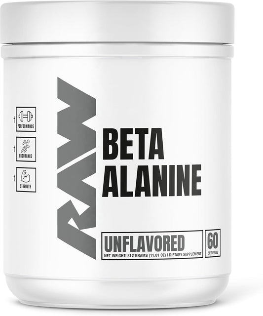 60 Servings of RAW Beta Alanine Powder for Improved Workout Endurance - Unflavored Pre-Workout Supplement for Men & Women - Reduce Muscular Fatigue with Beta Alanine Powder