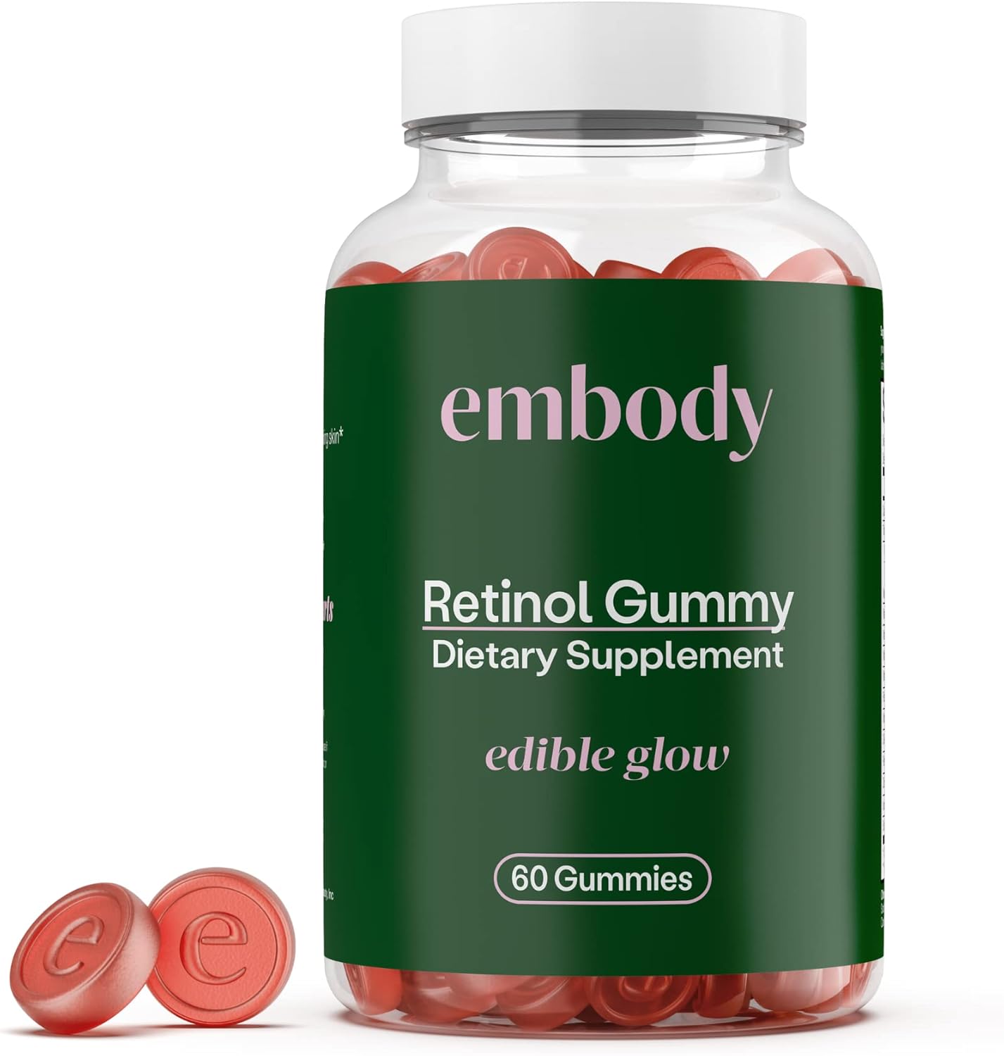 60 Skin Gummies Multivitamin with Retinol for Anti-Aging & Clear Skin - Vitamin A, Biotin, Vitamin C, B12 & Zinc for Strong Hair & Nails