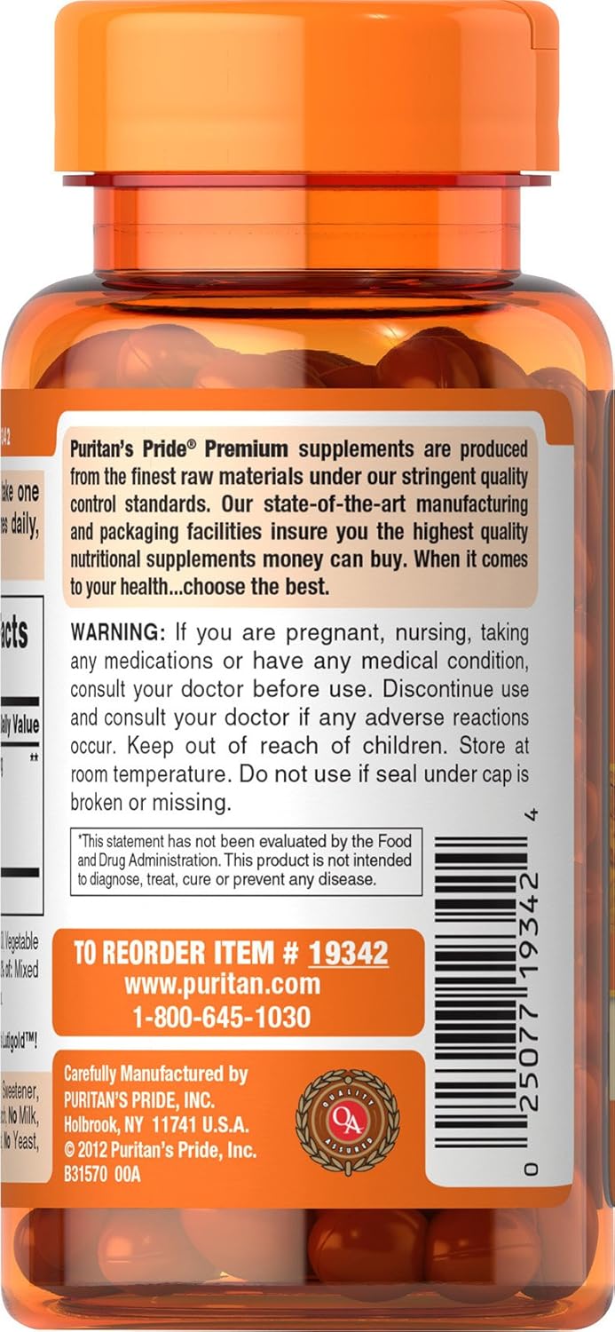 60 Soft Gels Puritan's Pride Lutigold Extra for Healthy Eyes - Lutein, Meso-zeaxanthin, and Zeaxanthin Blend
