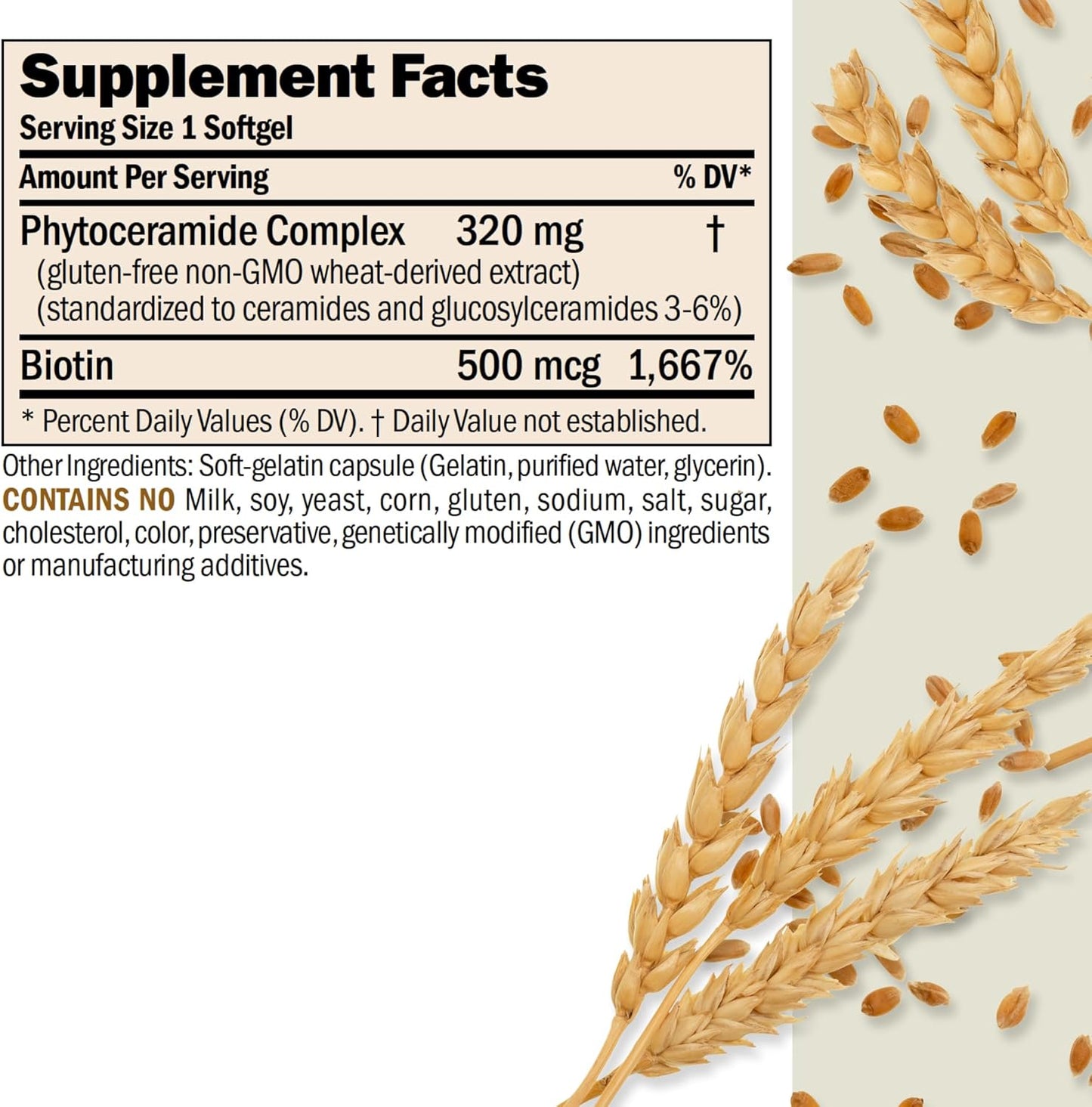 60 Softgels Andrew Lessman Phytoceramides with Biotin - Natural Internal Moisturizer for Smooth, Radiant Skin - Additive-Free Formula, Easy to Swallow