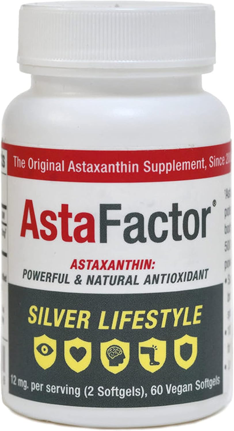 60 Softgels of AstaFactor Silver Astaxanthin Supplement for a Healthy Lifestyle