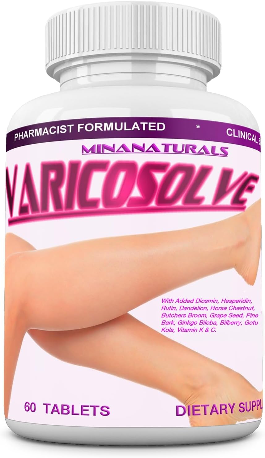 60 Tablet Minanaturals VaricoSolve - Natural Supplement for Leg Veins