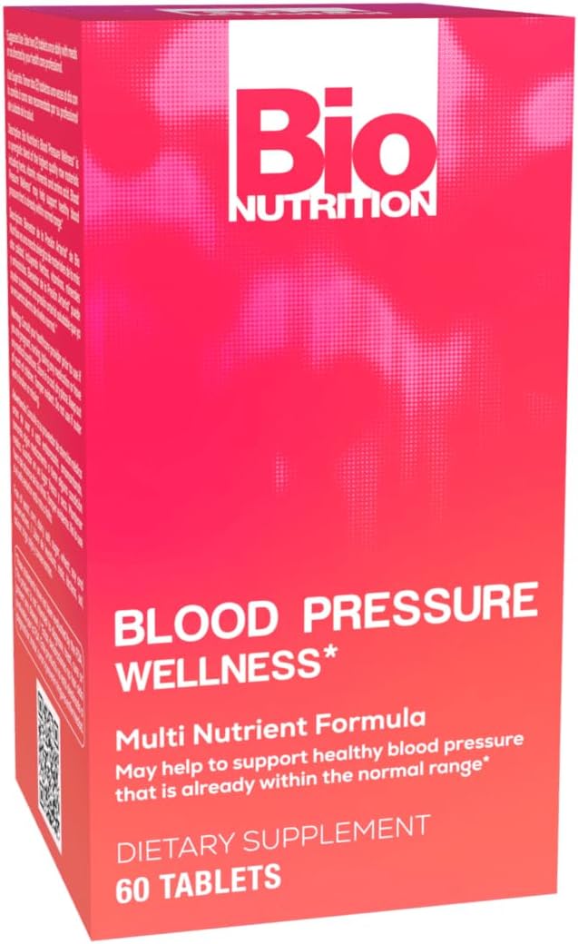 60 Tablets of Bio Nutrition Blood Pressure Wellness (2 Pack) | Supports Healthy Blood Circulation with Essential Vitamins and Nutrients such as Calcium and Magnesium