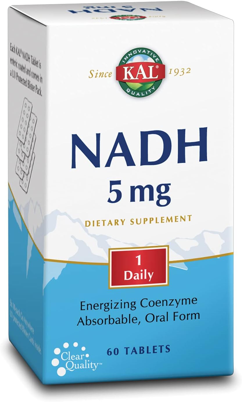 60 Tablets of KAL NADH 5mg for Increased Energy and Focus, 60 Servings