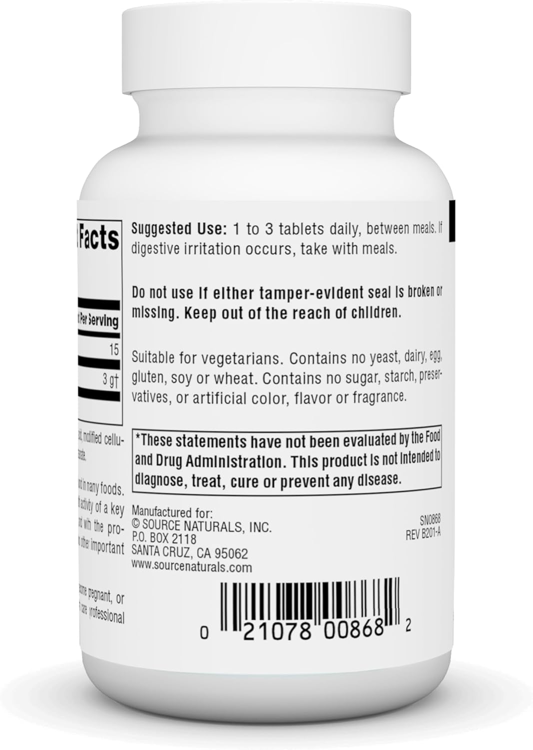 60 Tablets Source Naturals L-Pyroglutamic Acid Supplement for Enhanced Brain Function