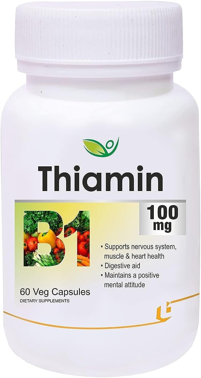 60 Veg Capsules of Generic Pub Thiamin (Vitamin B1) Supplement