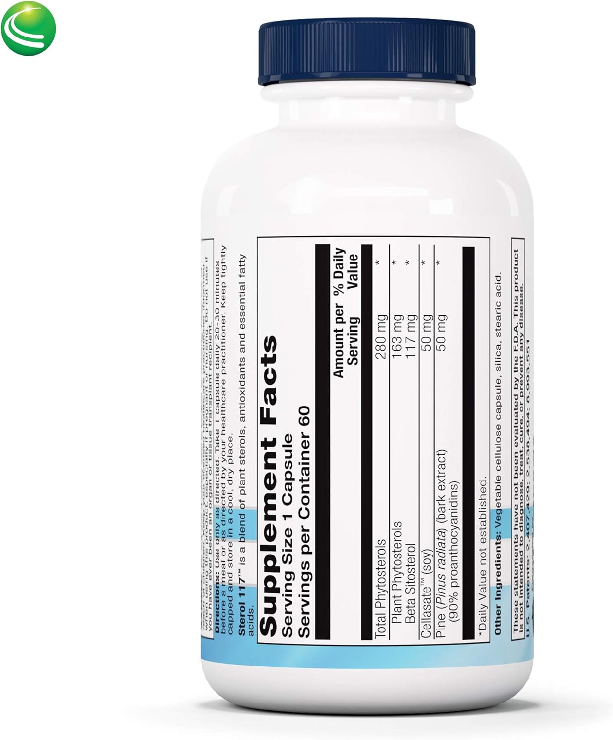 60 Veg Capsules of Nutra BioGenesis BioGenesis Nutraceuticals Sterol 117 - Plant-Based Supplement for Health