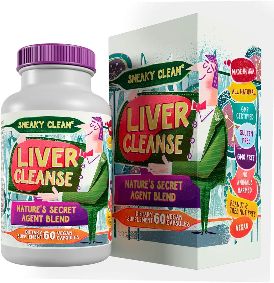 60 Vegan Capsules Liver Cleanse Support Supplement with Milk Thistle for Detox - Hippie Farms Nature's Secret Agent Blend