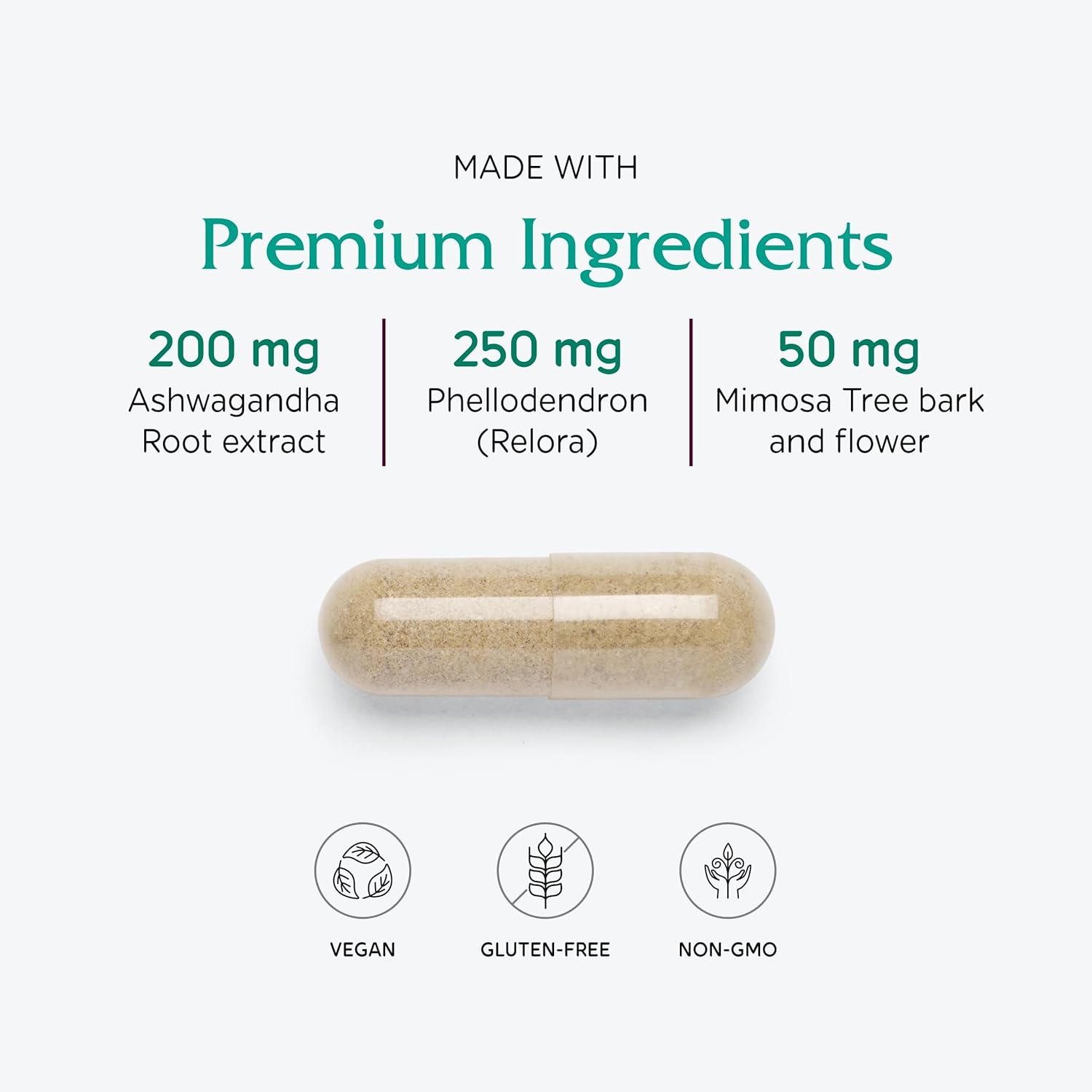 60 Vegan Capsules of Vitanica Cortisol Relief Supplement for Sleep and Stress Management