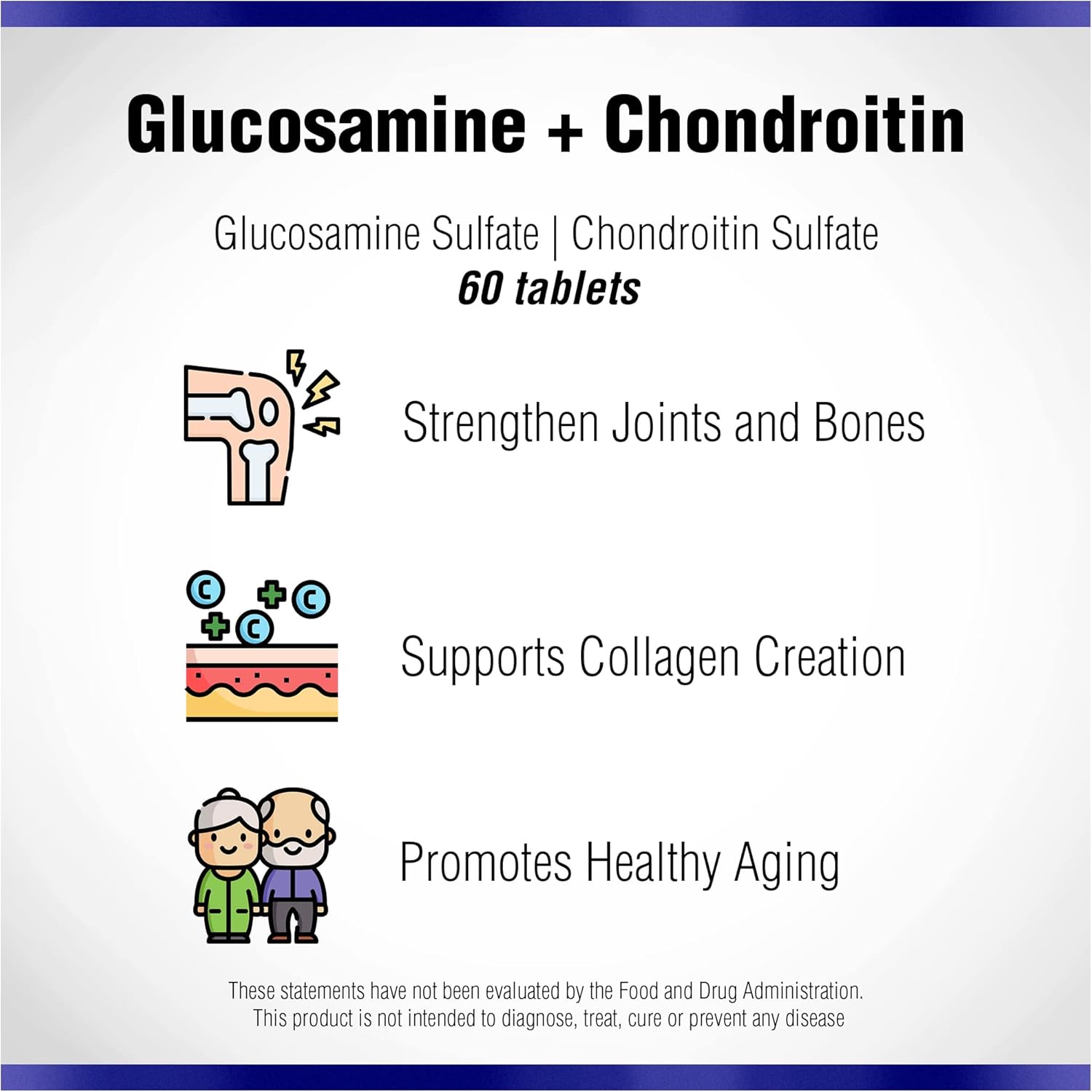 60 Vegan Glucosamine Chondroitin Capsules for Joint Support by Naturasys