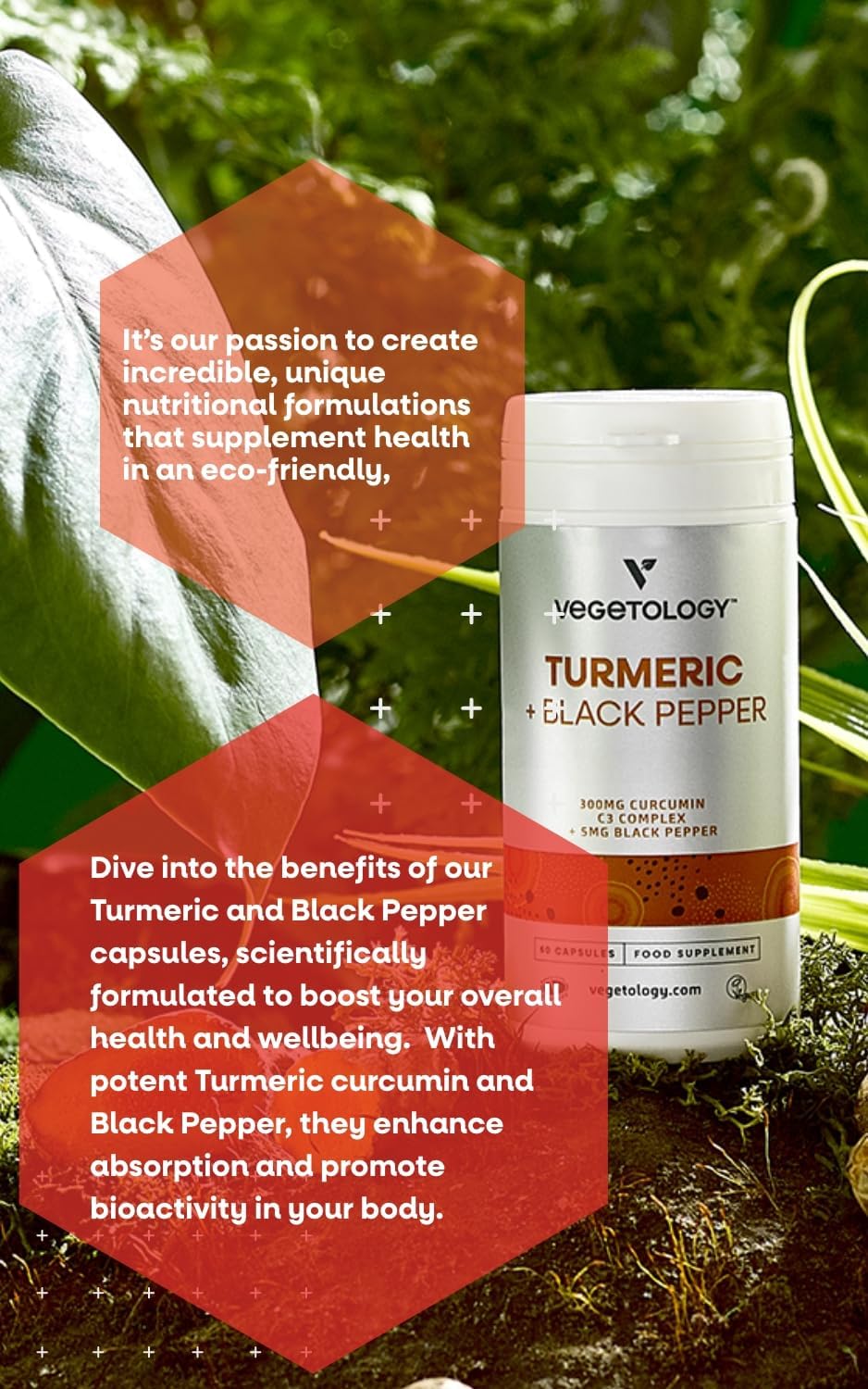 60 Vegan Turmeric & Black Pepper Capsules - Tumeric Supplements for Adults & Children - 1 Capsule Daily