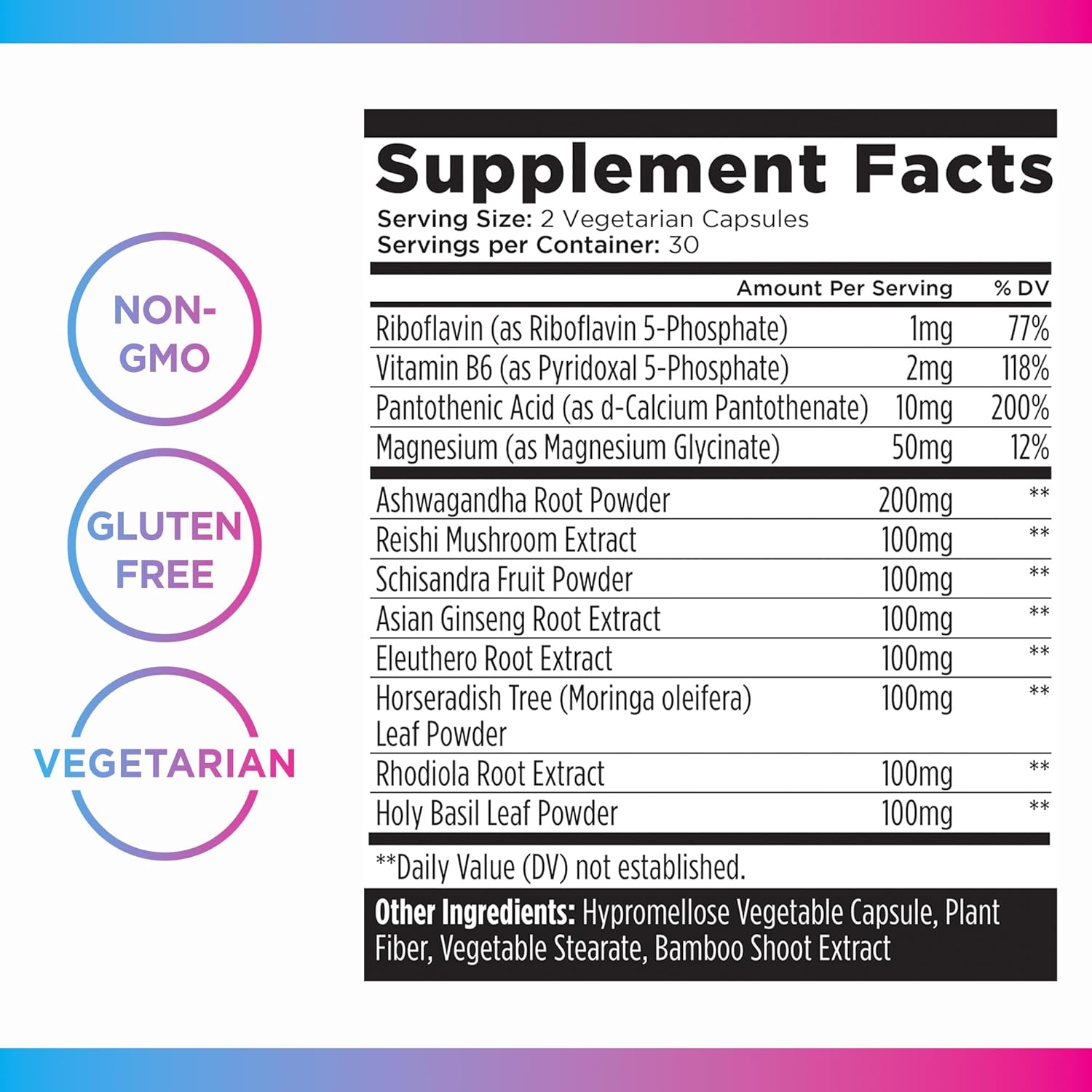 60 Vegetarian Capsules Livingood Daily De-Stress Relief Supplement with Reishi Mushroom & Ashwagandha for Mood & Brain Support - Non-GMO, Gluten-Free, Allergen-Free, Vegan Formula