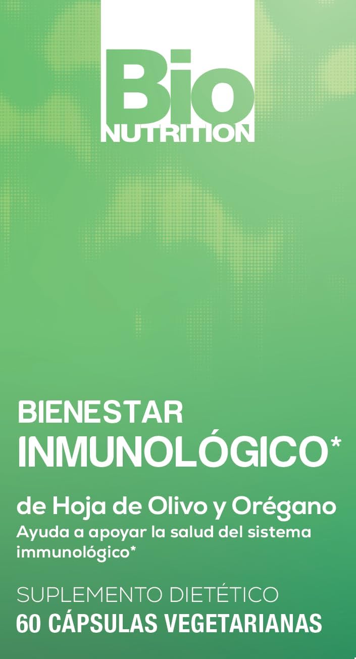 60 Vegetarian Capsules of Bio Nutrition Immune Wellness Supplement with Olive Leaf and Oregano - Minerals and Antioxidants for Optimal General Health and Immune Support