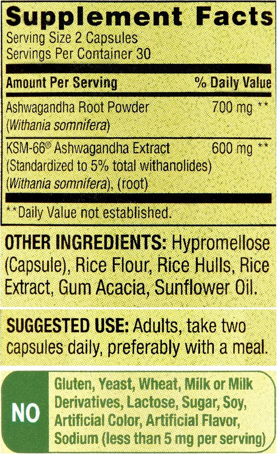 60 Vegetarian Capsules of Extra Strength Ashwagandha 1300 mg - Supports Stress Relief and Cognitive Function - Holistic Wellbeing Supplement - Non-GMO & Gluten-Free