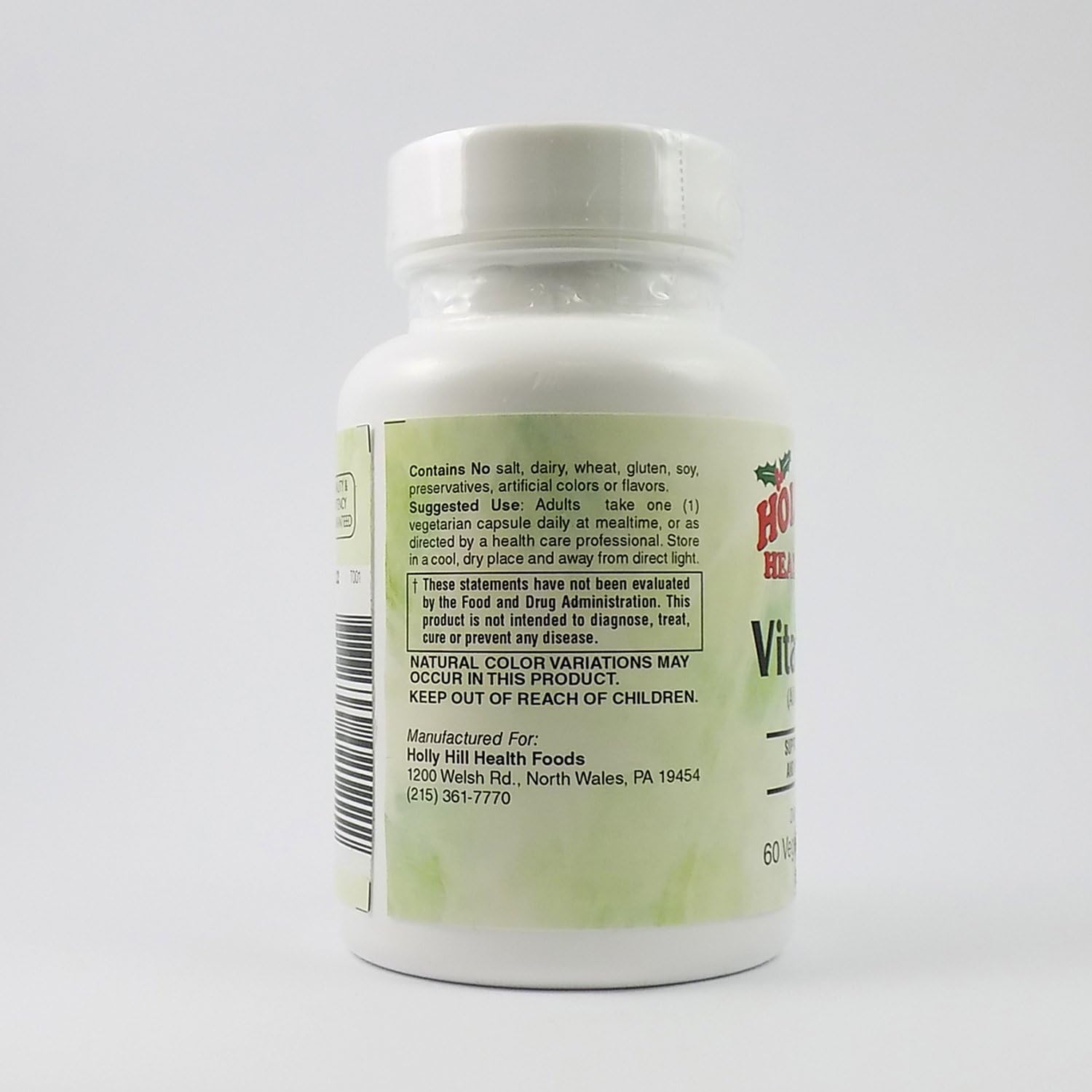 60 Vegetarian Capsules of Holly Hill Health Foods Vitamin K2 - Essential Support for Bone and Heart Health