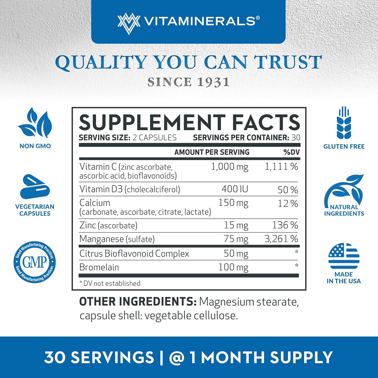 60 Veggie Caps of Vitaminerals 117 Distex™ Spinal Disc Support with Bromelain, Turmeric, and Manganese