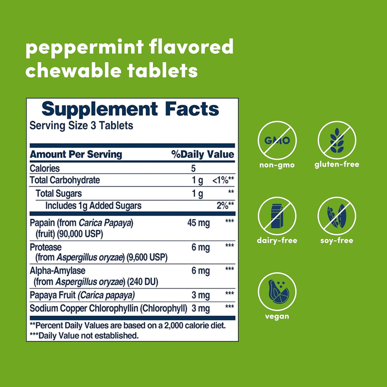 600 Count American Health Papaya Enzyme with Chlorophyll Chewable Tablets - Supports Digestion (200 Servings)