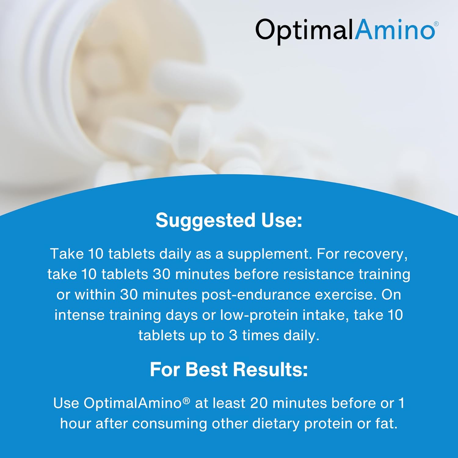 600 Count OptimalAmino Tablets Fitness Bundle | Essential Amino Acid (EAA) Supplement for Muscle Recovery | BCAA Protein for Pre/Post Workout | NSF Certified for Sport®