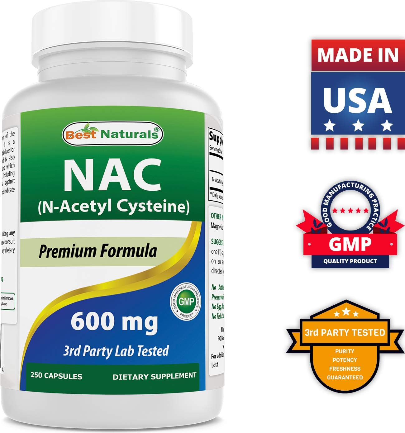 600 mg Alpha Lipoic Acid & NAC N-Acetyl-Cysteine - High Quality Antioxidant Supplement