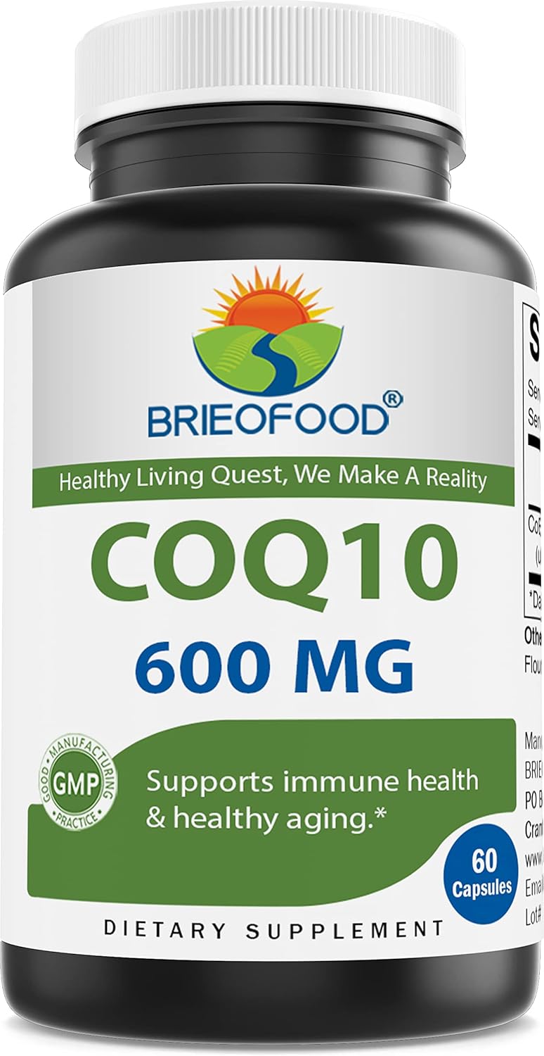 600 mg Brieofood CoQ10 Capsules for Heart Health - 60 Count