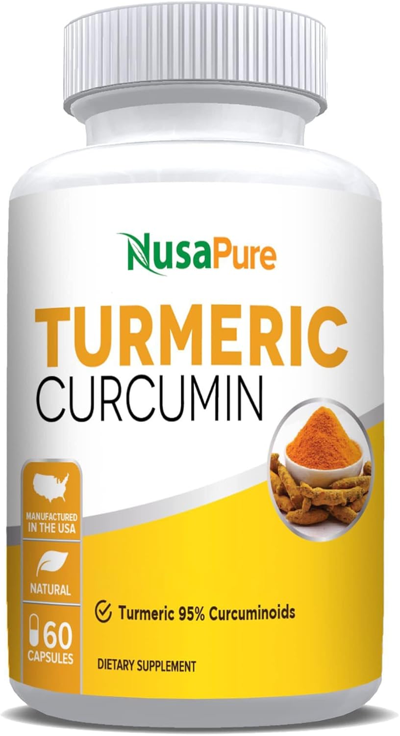 600 mg Turmeric Curcumin Supplement - Vegetarian Capsules by NusaPure