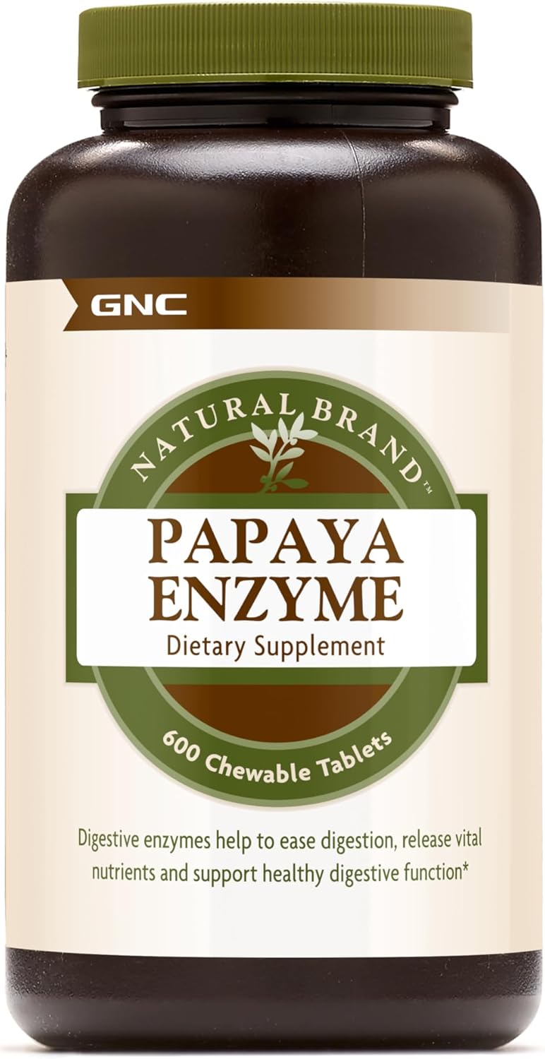 600 Tablets GNC Natural Brand Papaya Enzyme for Healthy Digestive Function