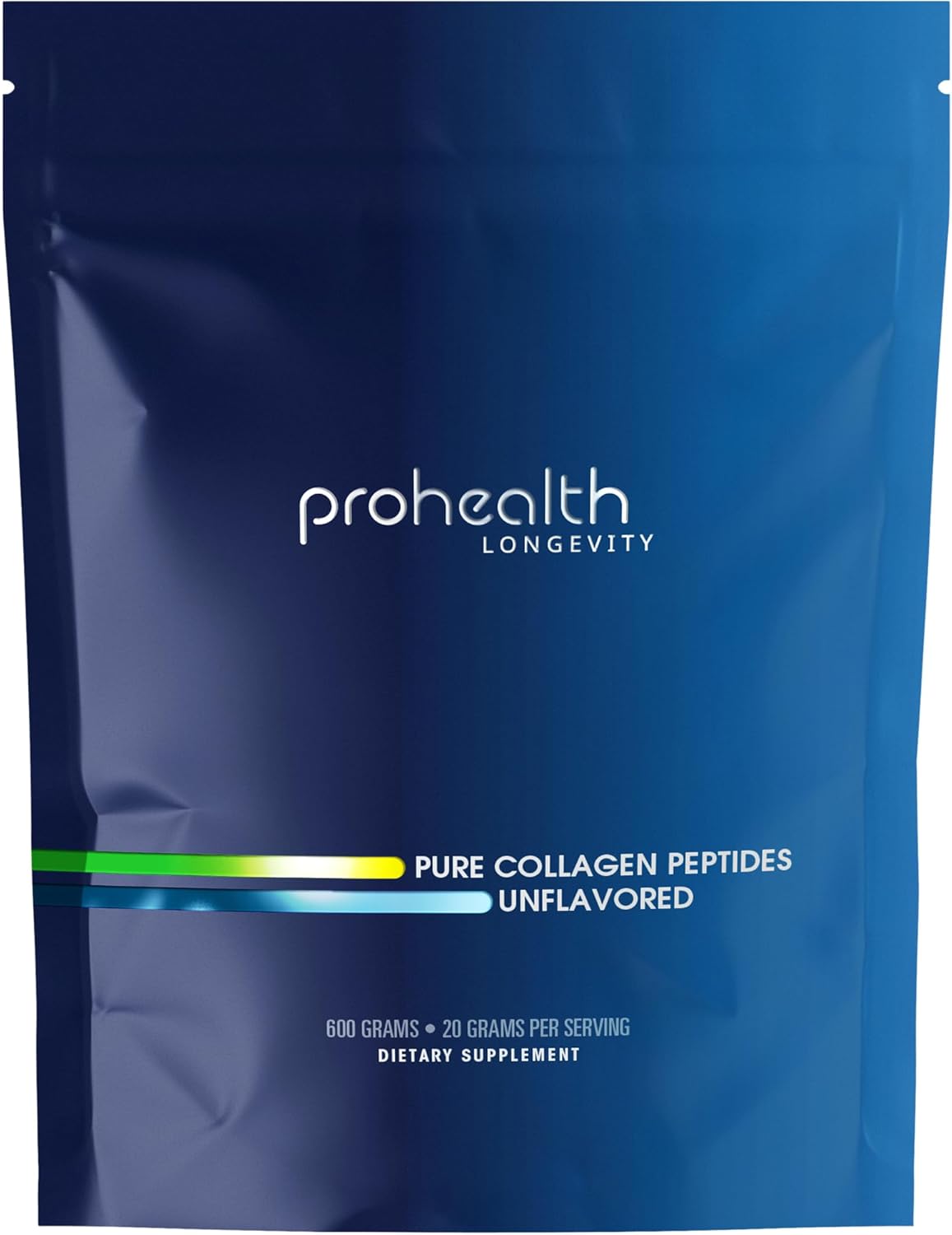 600g ProHealth Pure Collagen Peptides Powder for Hair, Skin, Bones, and Joints | Grass-Fed, Pasture-Raised, Unflavored | Third-Party Tested | Supports Longevity