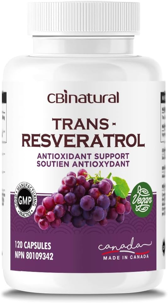 600mg 98% Pure Trans-Resveratrol Capsules - 120 Vegan Capsules, 4-Month Supply