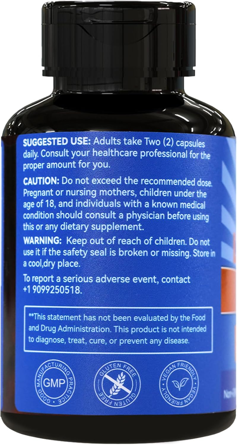 600mg Alpha Lipoic Acid Supplement - Vegan & Gluten Free - Non-GMO ALA Capsules - 60 Count