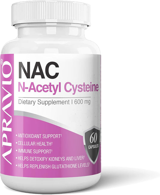 600mg N-Acetyl Cysteine Capsules for Antioxidant & Immune Support - 60 count