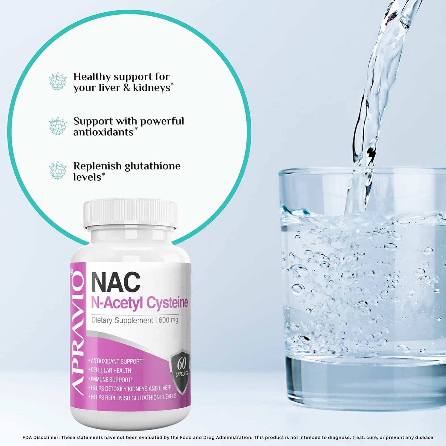 600mg N-Acetyl Cysteine Capsules for Antioxidant & Immune Support - 60 count