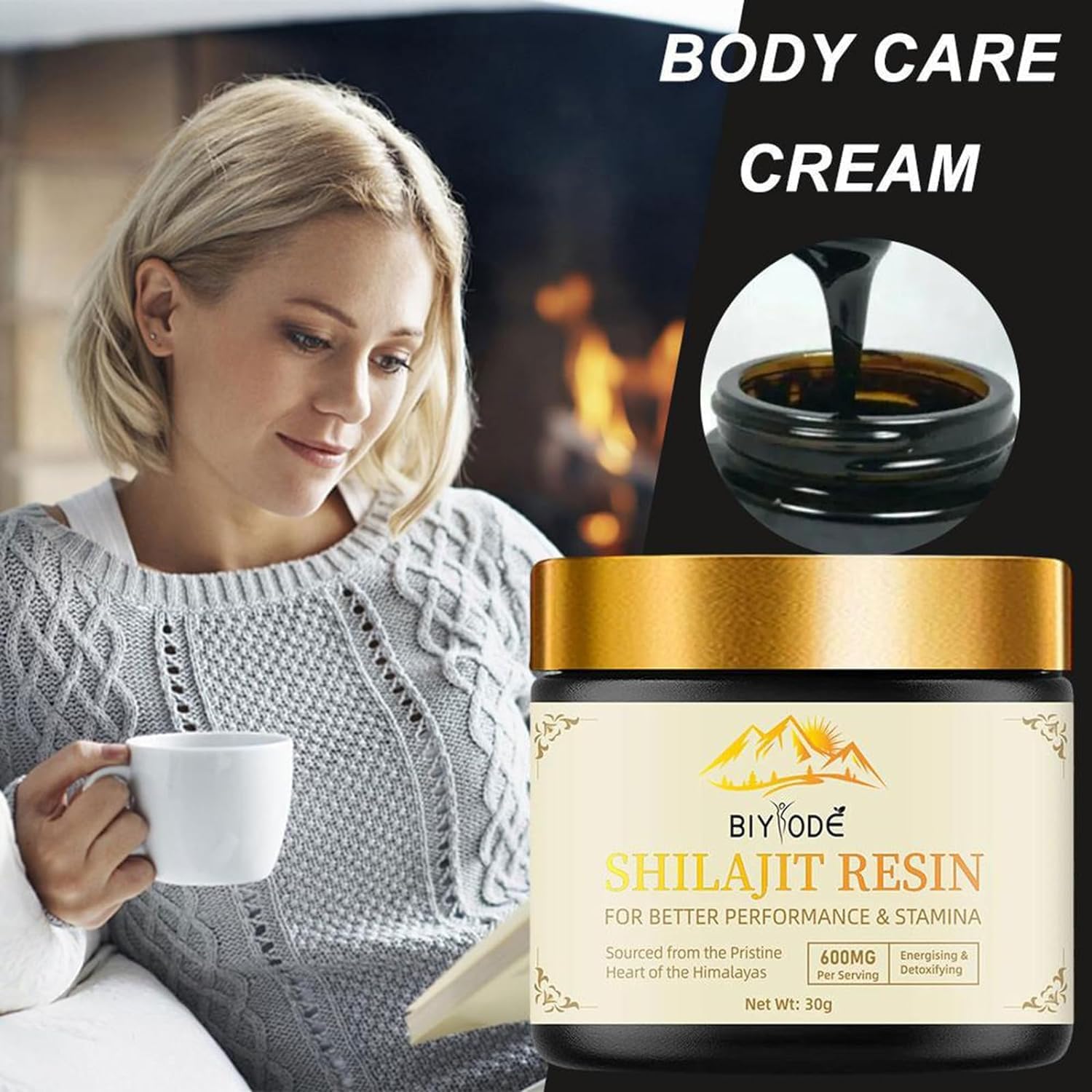 600mg Pure Himalayan Shilajit Resin - Gold Grade Organic Energy & Immune Support - 30g (2 Pcs)
